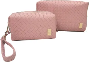 Luxe Duo Dome Cosmetic Set - Woven Collection - Pink Sand2