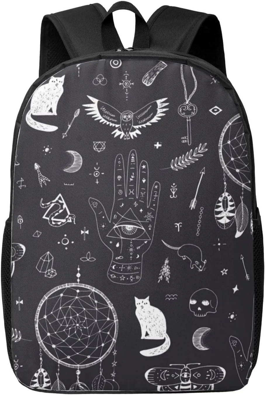 Magic Witch Black Cats Backpack, 17 Inch Travel Business Laptop Backpack For Women Men