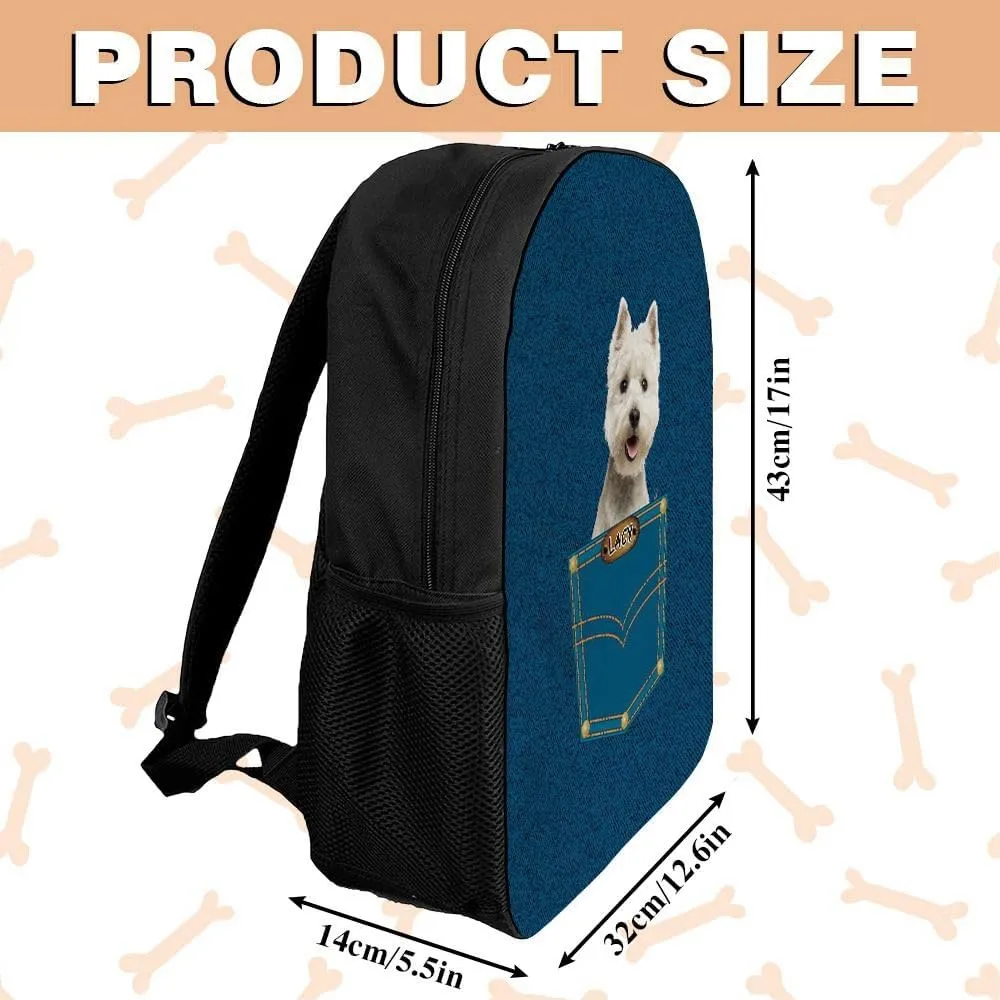 Maine Cooncat Backpack Bookbag Custom Blue Jeans Print Daypack Laptop Bag for Work Travel Hiking 17 Inch Lightweight Style 2