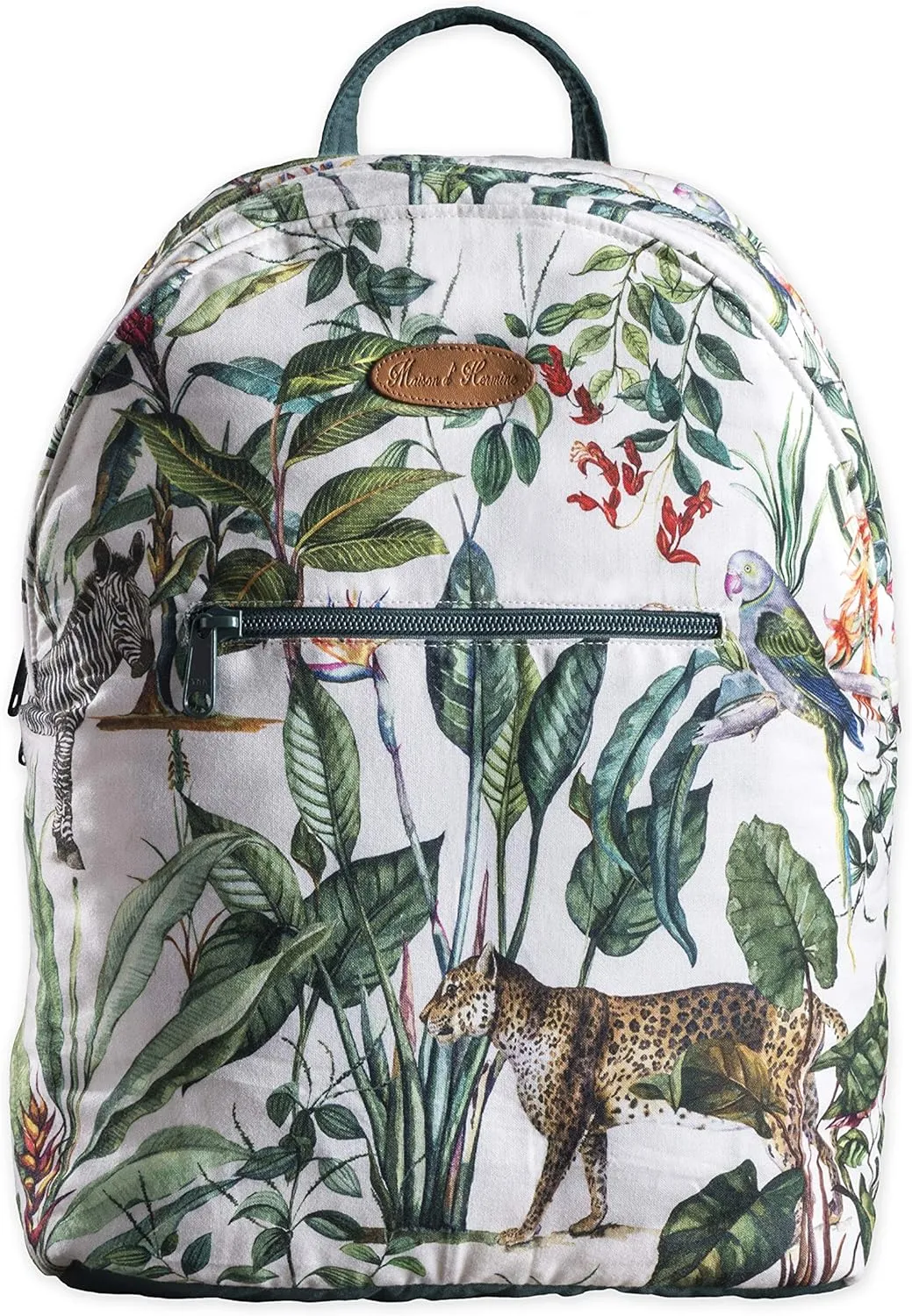 Maison d' Hermine Backpack Cotton Shoulder Backpack with Small Pouch Lightweight Bag for Travel Work Beach Perfect for Women & Men (Wild)