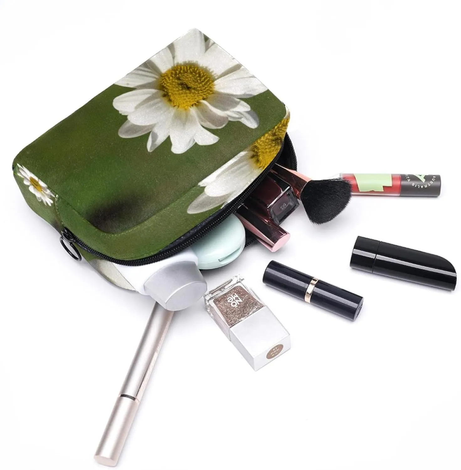 Makeup Organizer Bag, Beautiful Daisy with Blurred Background Pencil Case Cosmetic Storage Bag Portable Toiletry Pouch for Women, Men, Traveling, School