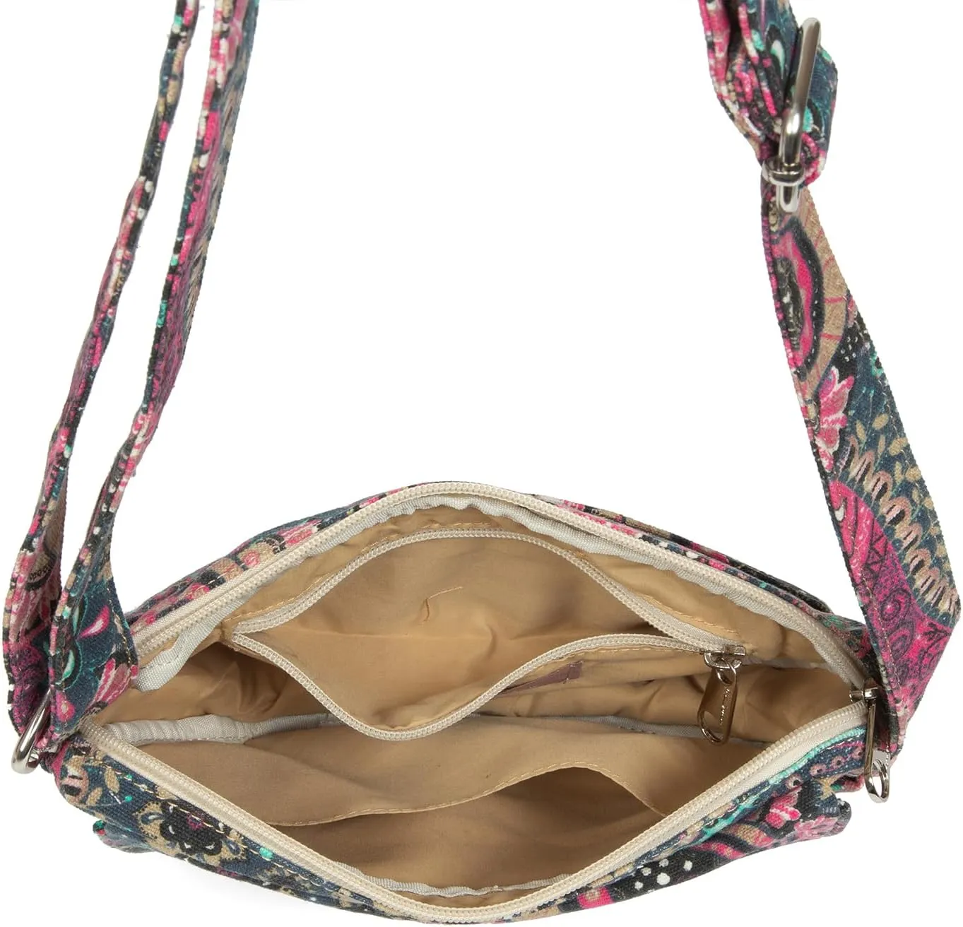 Malirona Women 's Durable Small Floral Crossbody Bag Canvas Messenger Handbag Multi Pocket Travel Satchel Purse