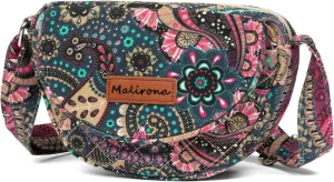 Malirona Women 's Durable Small Floral Crossbody Bag Canvas Messenger Handbag Multi Pocket Travel Satchel Purse