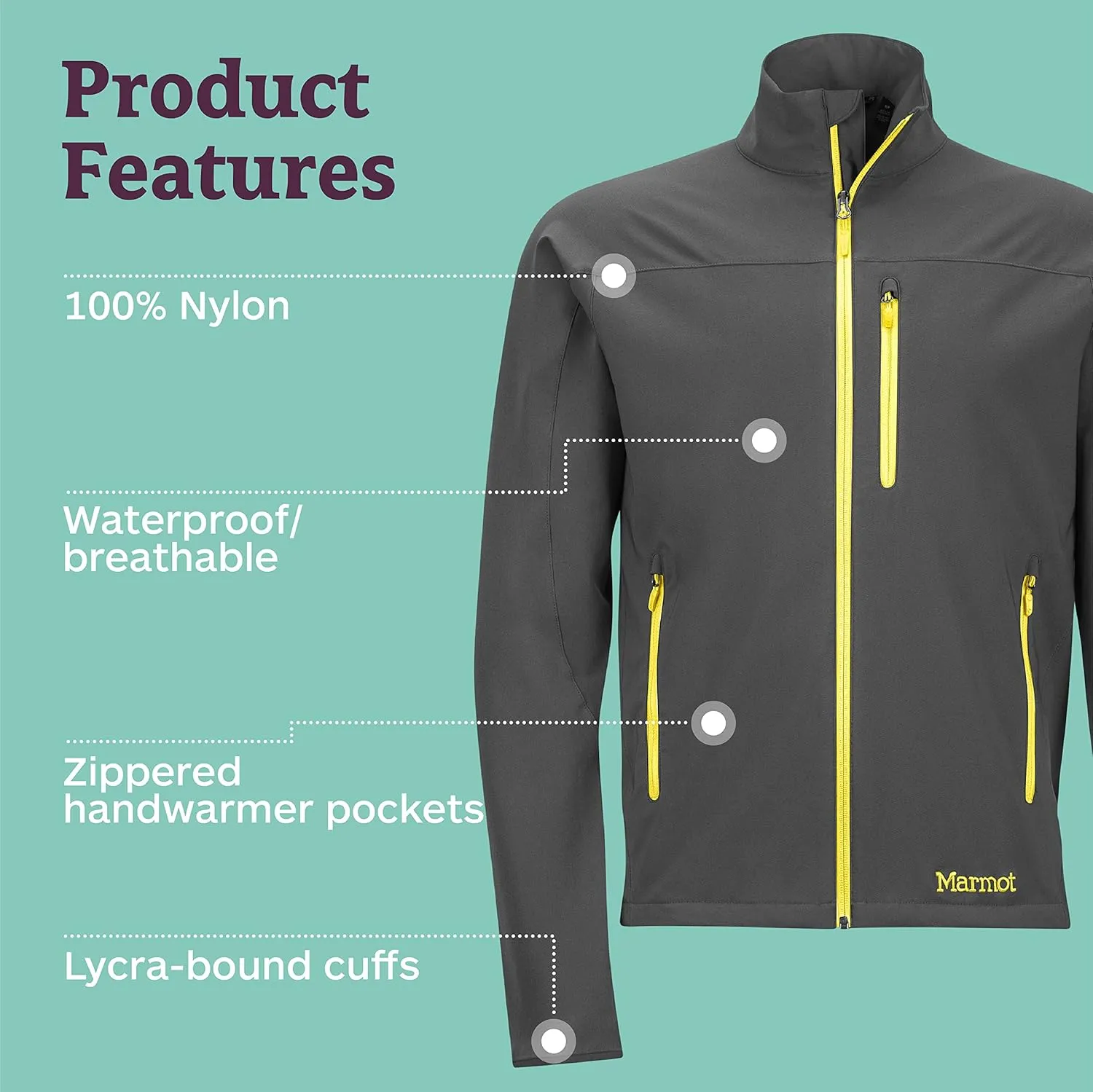 MARMOT Men's Tempo Jacket - Breathable, Water-Resistant Softshell