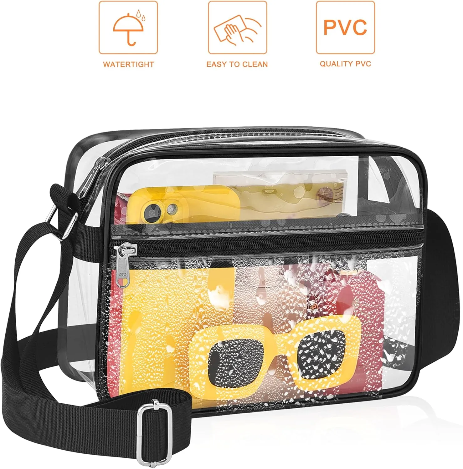 MAY TREE Clear Bag for Stadium Events Clear Messenger Bag Suitable for Concert Outfits and Sports Events
