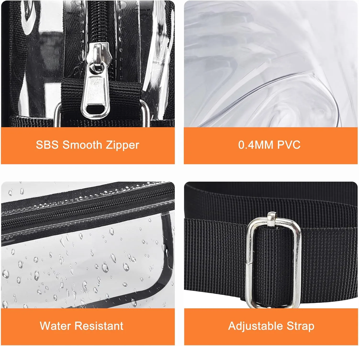 MAY TREE Clear Bag for Stadium Events Clear Messenger Bag Suitable for Concert Outfits and Sports Events
