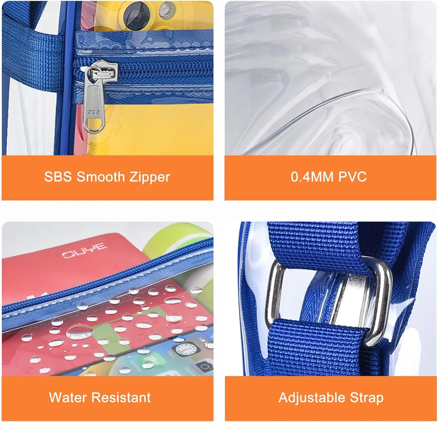 MAY TREE Clear Bag for Stadium Events Clear Messenger Bag Suitable for Concert Outfits and Sports Events