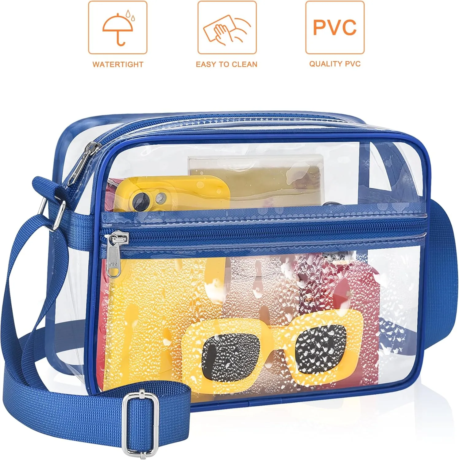 MAY TREE Clear Bag for Stadium Events Clear Messenger Bag Suitable for Concert Outfits and Sports Events