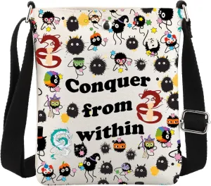 MBMSO Soot Sprite Gift Conquer from Within Soot Spirit Away Crossbody Bag Anime Lover Gift Soot Sprite Adjustable Strap Bag