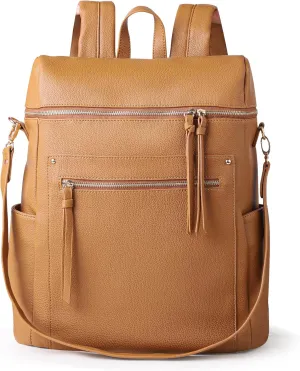 MEEJUNE Large Leather Backpack for Women Backpack Purse with Luggage Strap Crossdody Bag Travel Fashion Backpack Designer Ladies Shoulder bag with Adjustable Strap