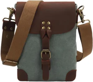Mens Canvas Shoulder Bag Small Crossbody Retro Messenger Bag Satchel