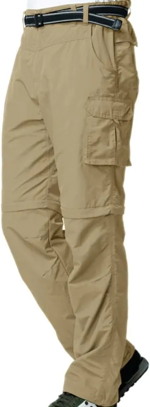 Mens Hiking Pants Convertible Quick Dry Zip Off Fishing Travel Safari Pants