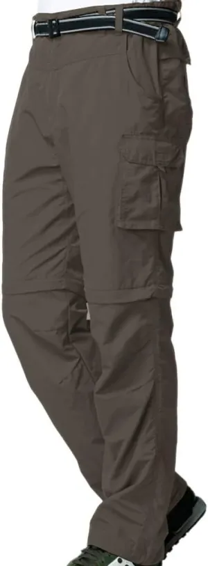 Mens Hiking Pants Convertible Quick Dry Zip Off Fishing Travel Safari Pants