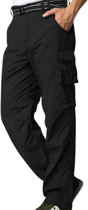 Mens Hiking Pants Convertible Quick Dry Zip Off Fishing Travel Safari Pants