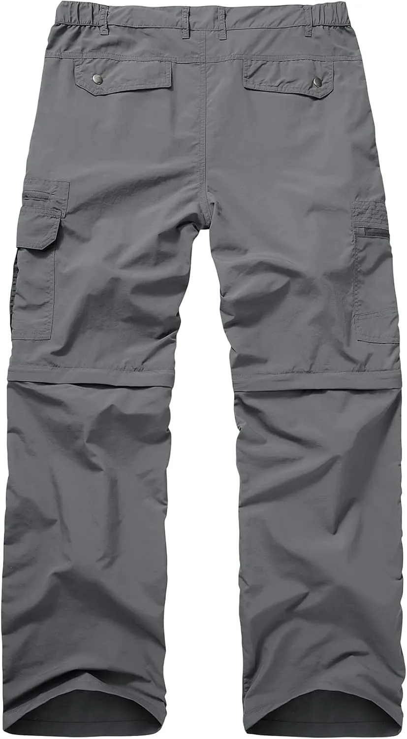 Mens Hiking Pants Convertible Zip Off Lightweight Quick Dry Fishing Safari Camping Travel boy Scout Pants