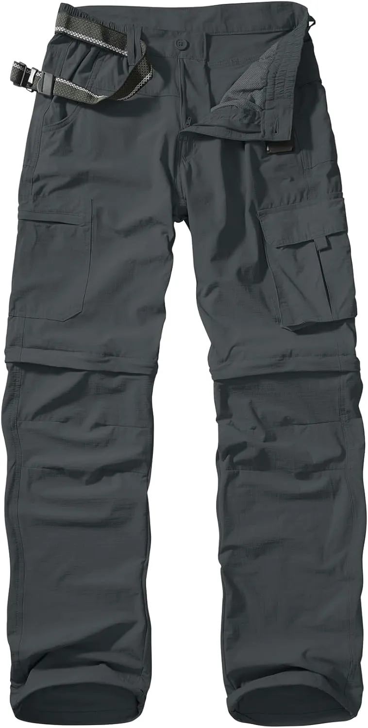 Men's Outdoor Quick Dry Convertible Lightweight Hiking Fishing Zip Off Safari Trousers