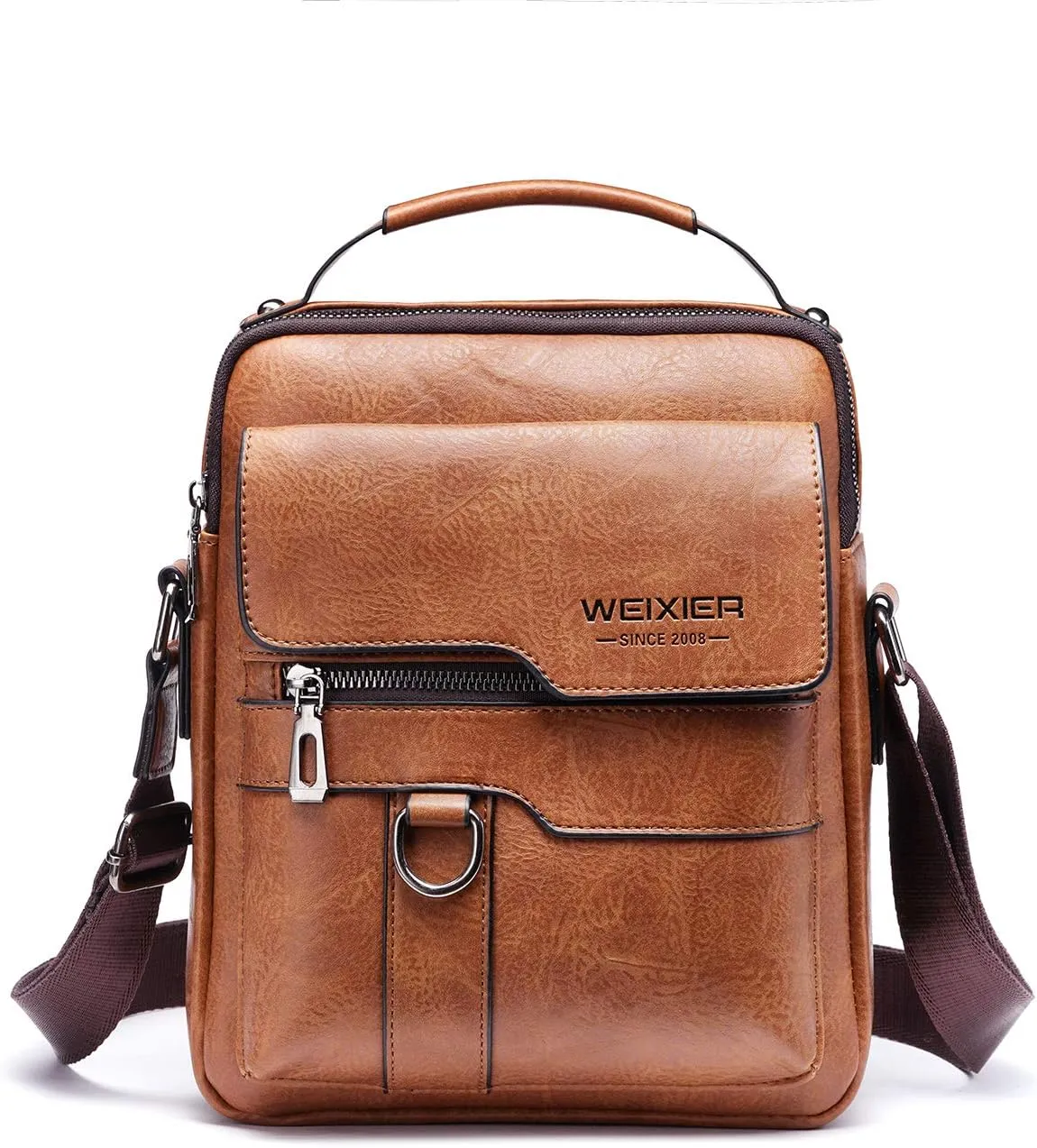 Men's Retro Leather Shoulder Bag - Stylish and Practical Messenger Bag with Multiple Compartments
