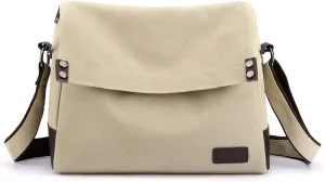 Men's Shoulder Bag Canvas Crossbody Bag Casual Messenger Bag Laptop Bag for 13.3 inch Laptop Briefcase Satchel Bag
