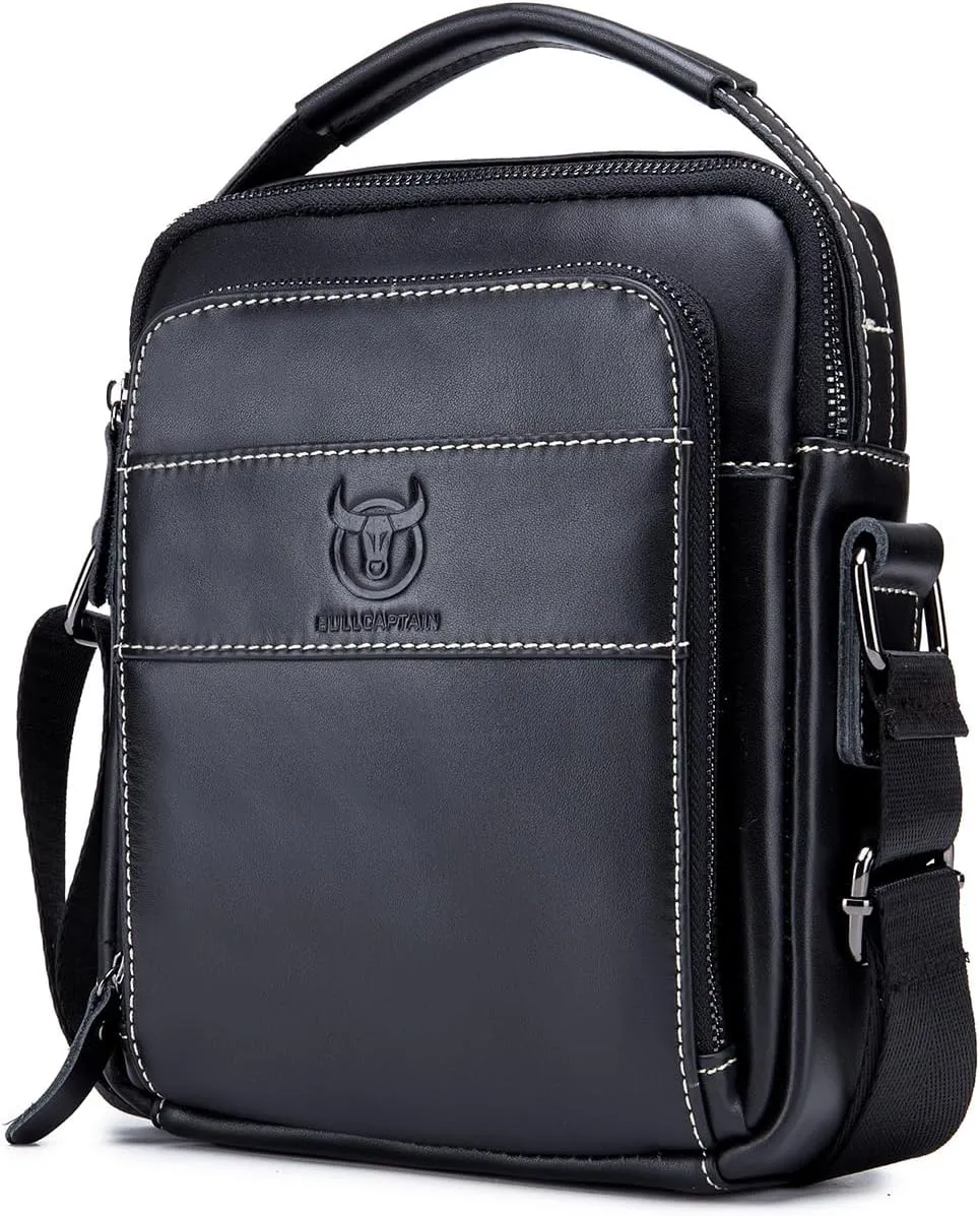 Mens Shoulder Bags Crossbody,Leather Sling Bag for Men Adjustable Small Messenger Bag Travel Business Handbag