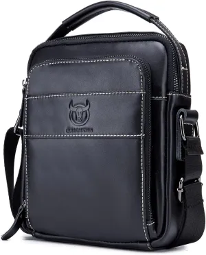 Mens Shoulder Bags Crossbody,Leather Sling Bag for Men Adjustable Small Messenger Bag Travel Business Handbag