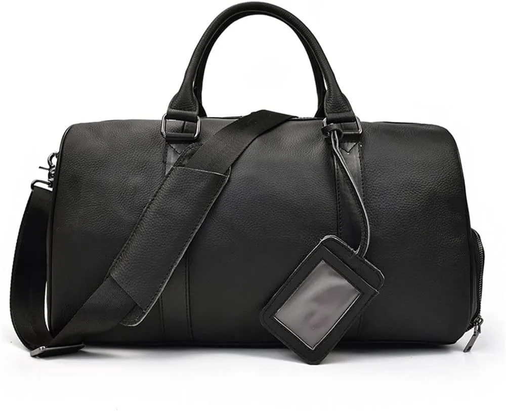 Men's Travel Bag Retro Handbag Large-Capacity -Shoulder Messenger Men's Bag with Shoe Luggage Bag(E)