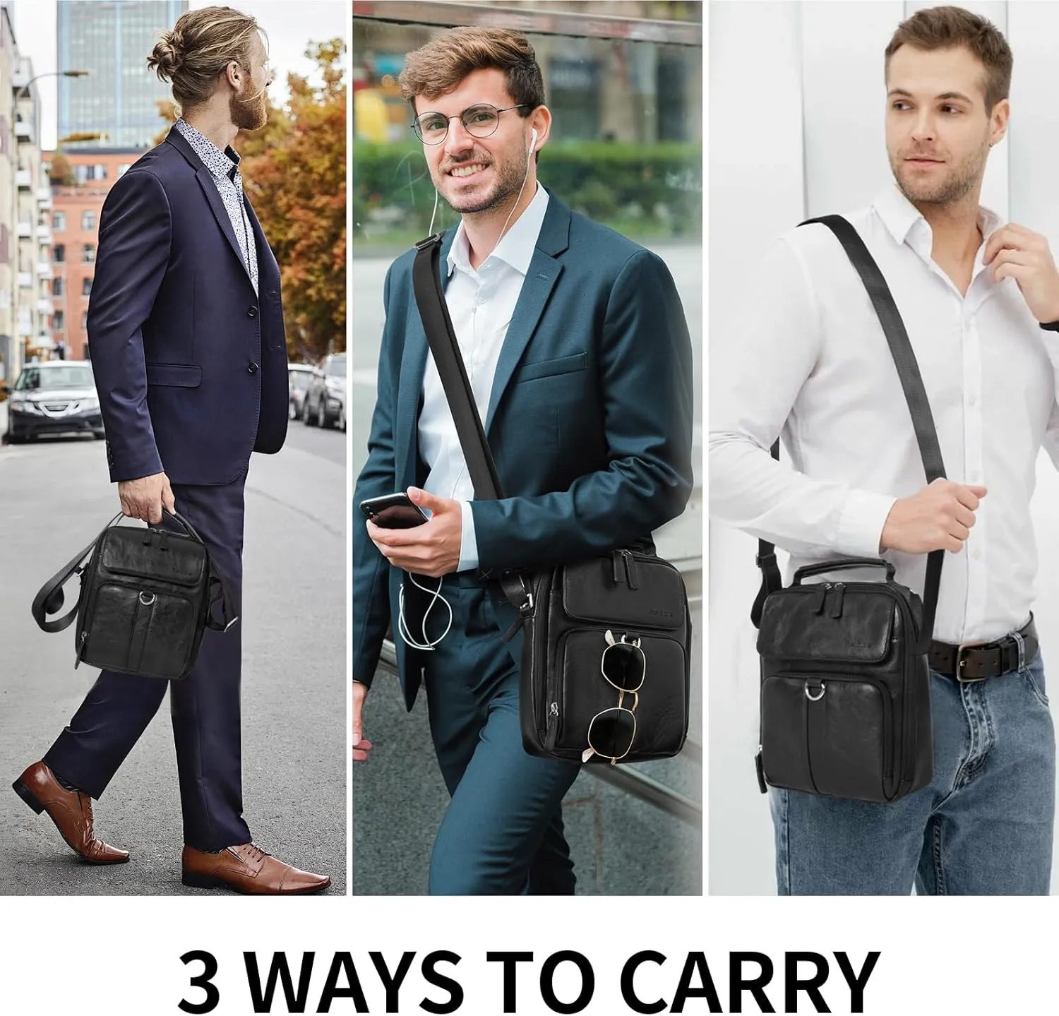 Messenger Bag, Crossbody Bag Shoulder Bag for Men Water Resistant Man Bag Man Purse for Business Office