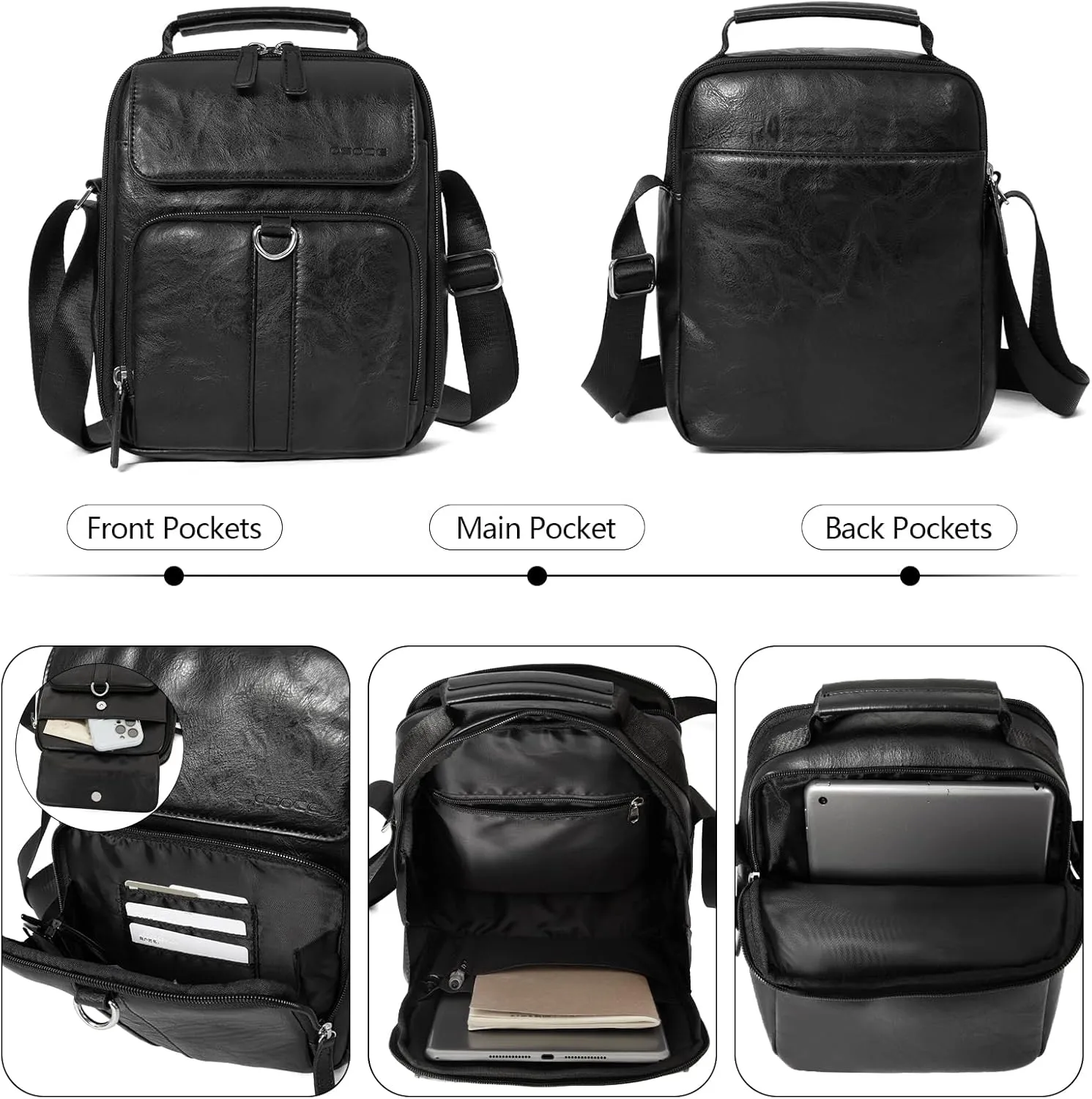 Messenger Bag, Crossbody Bag Shoulder Bag for Men Water Resistant Man Bag Man Purse for Business Office