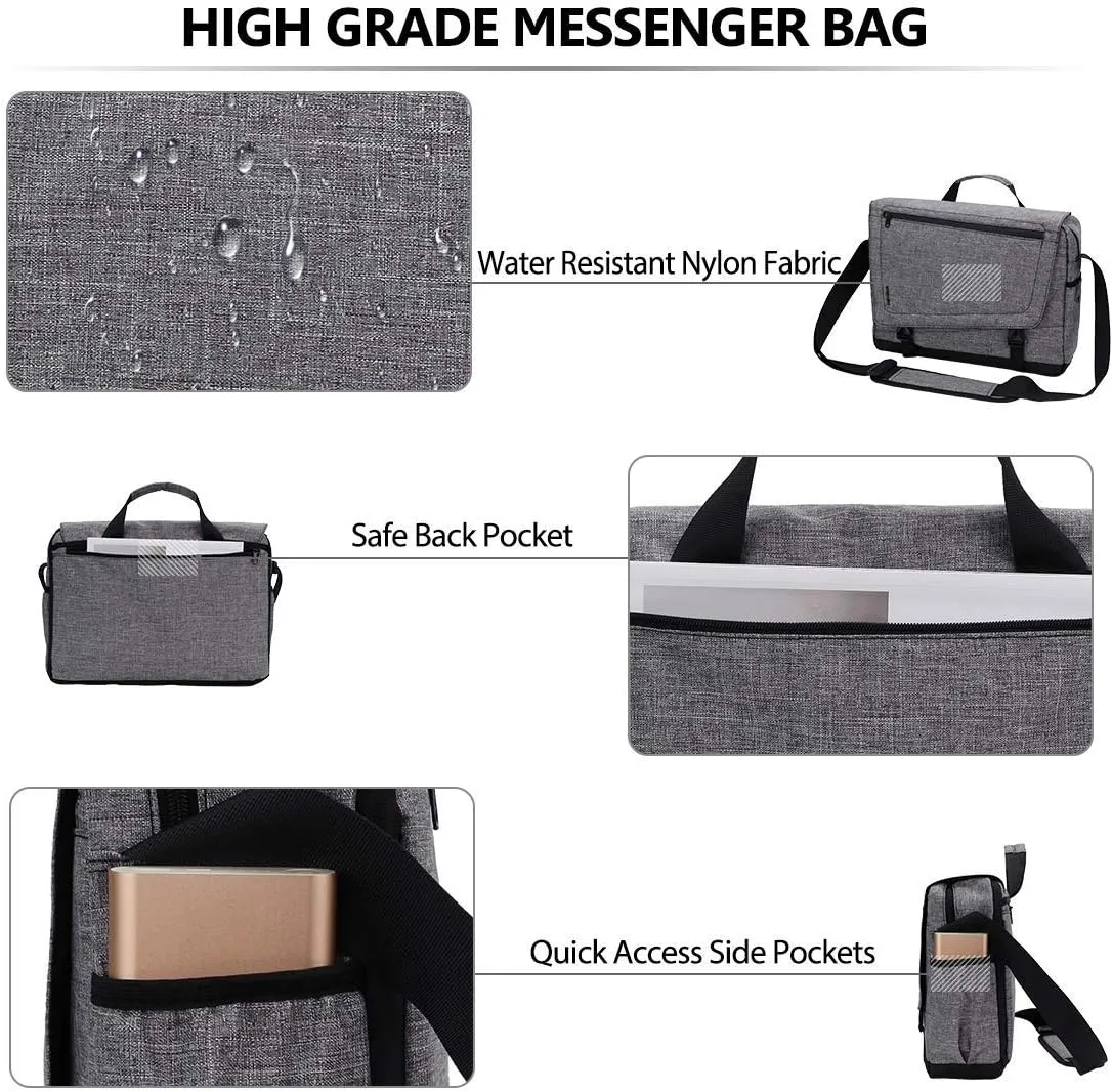 Messenger Bag for Men, Lightweight Water Resistant 15.6 In Laptop Bag Business Office Satchel Shoulder Bag