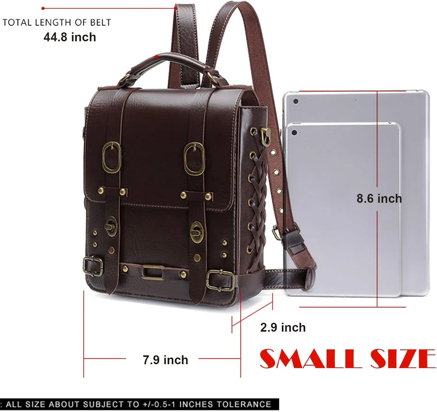 Messenger Bag Leather Retro Briefcase Steampunk Crossbody Shoulder Purse Satchel for Women Lolita Gothic Costume Accessory
