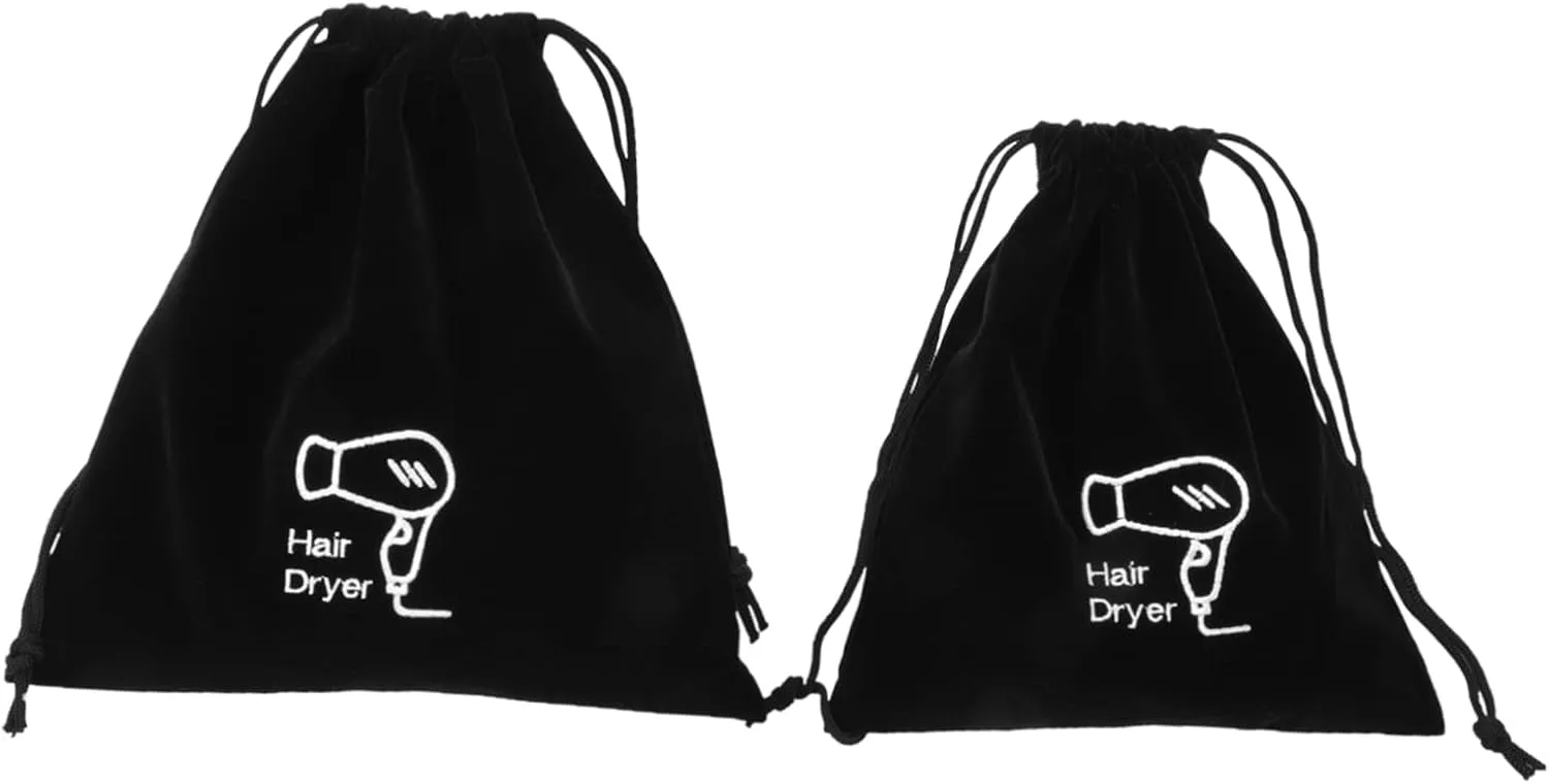 Mikinona Blow Dryer Black Storage Bag Hair Dryer Container Hair Blower Storage Bag Tidy Drawstring Pouch