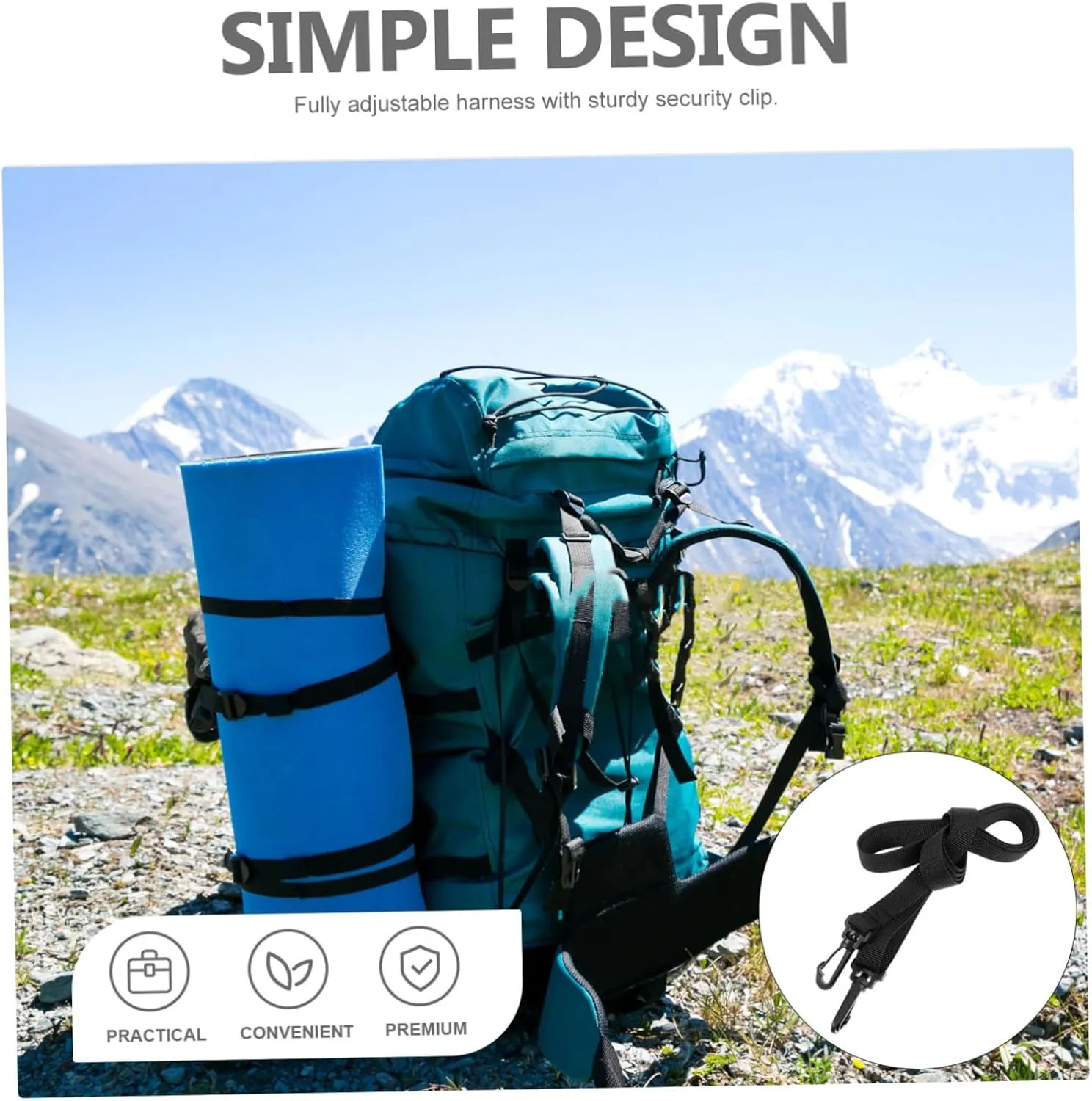 Milisten Strong Bearing Power Shoulder Bag Camping Bag Accessory Bag Strap for Hiking Agriculture