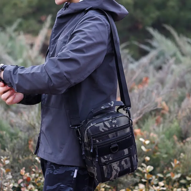 Military Tactical Shoulder Bag Outdoor Sling Backpack Military Sport Concealed Carry for Range Travel Hiking (Black)