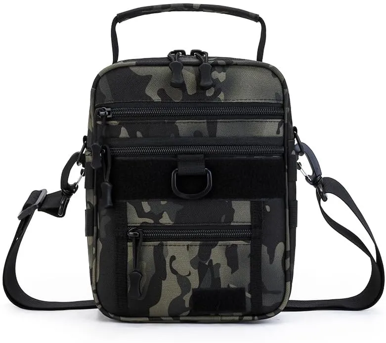 Military Tactical Shoulder Bag Outdoor Sling Backpack Military Sport Concealed Carry for Range Travel Hiking (Black)