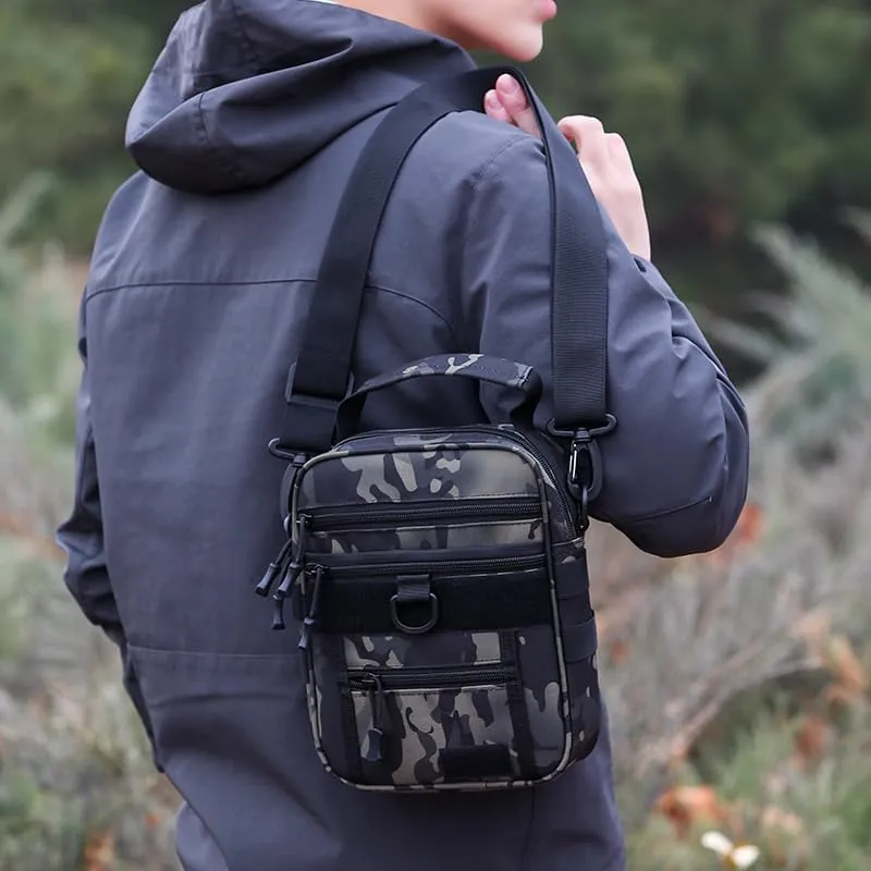 Military Tactical Shoulder Bag Outdoor Sling Backpack Military Sport Concealed Carry for Range Travel Hiking (Black)