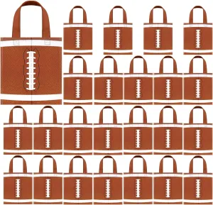 Mimind 24-Piece Football Non-Woven Party Favor Bags with Handles - 7.8 x 7.8 Inch, Perfect for Sports Theme Parties, Birthdays, Superbowl Decorations
