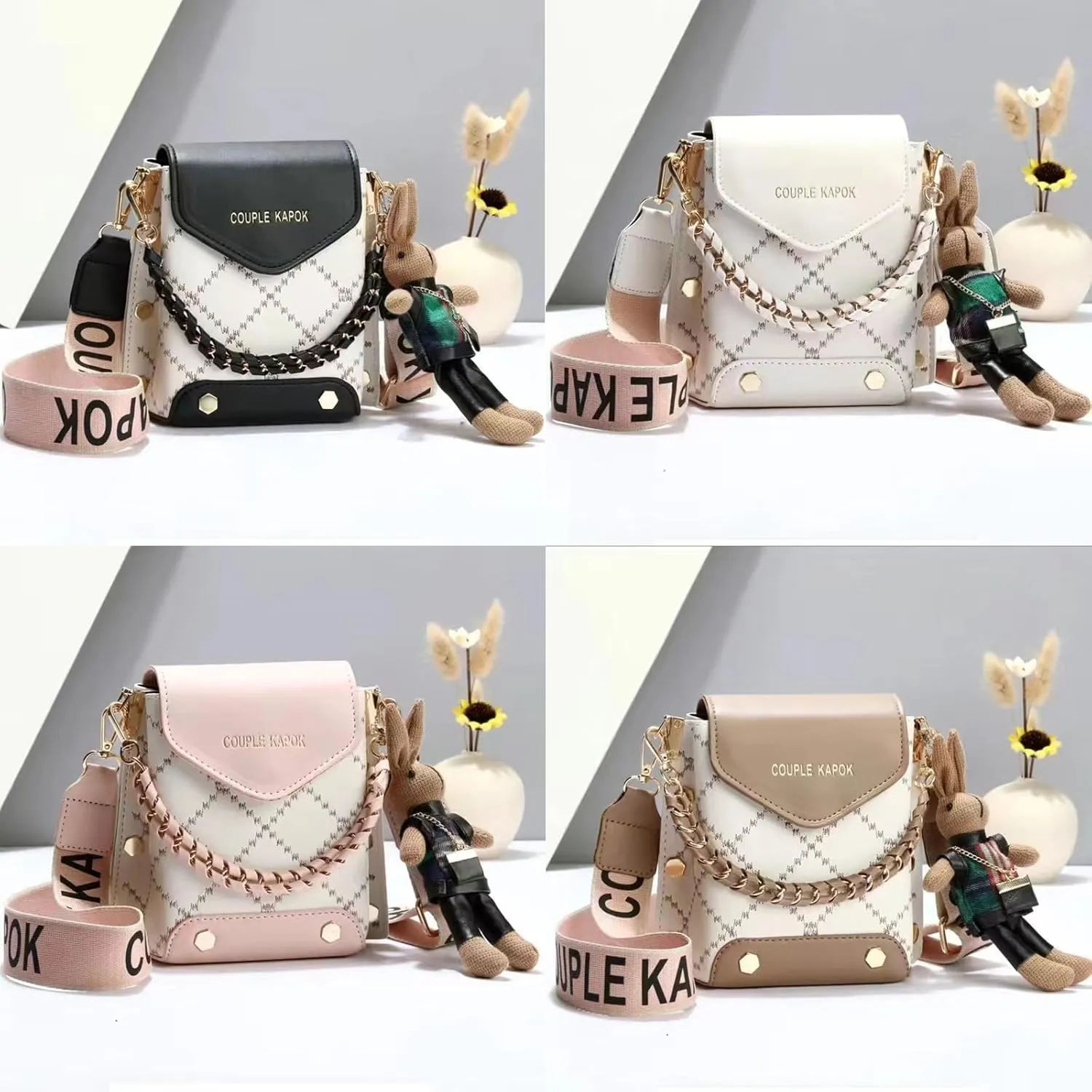 Mini Cute Leather Crossbody Bags for Women,Plaid Cell Phone Shoulder Purses for Women with Hand Carry