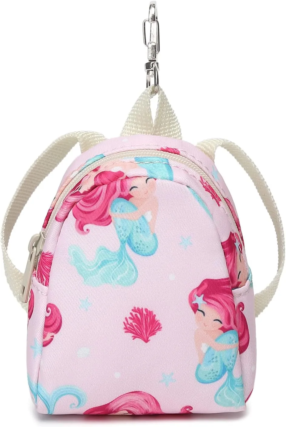 MIRLEWAIY Little Kids Backpack Girls Preschool Kindergarten School Bag with Coin Pouch, Mermaid with Green Fish Tail, Rose Pink