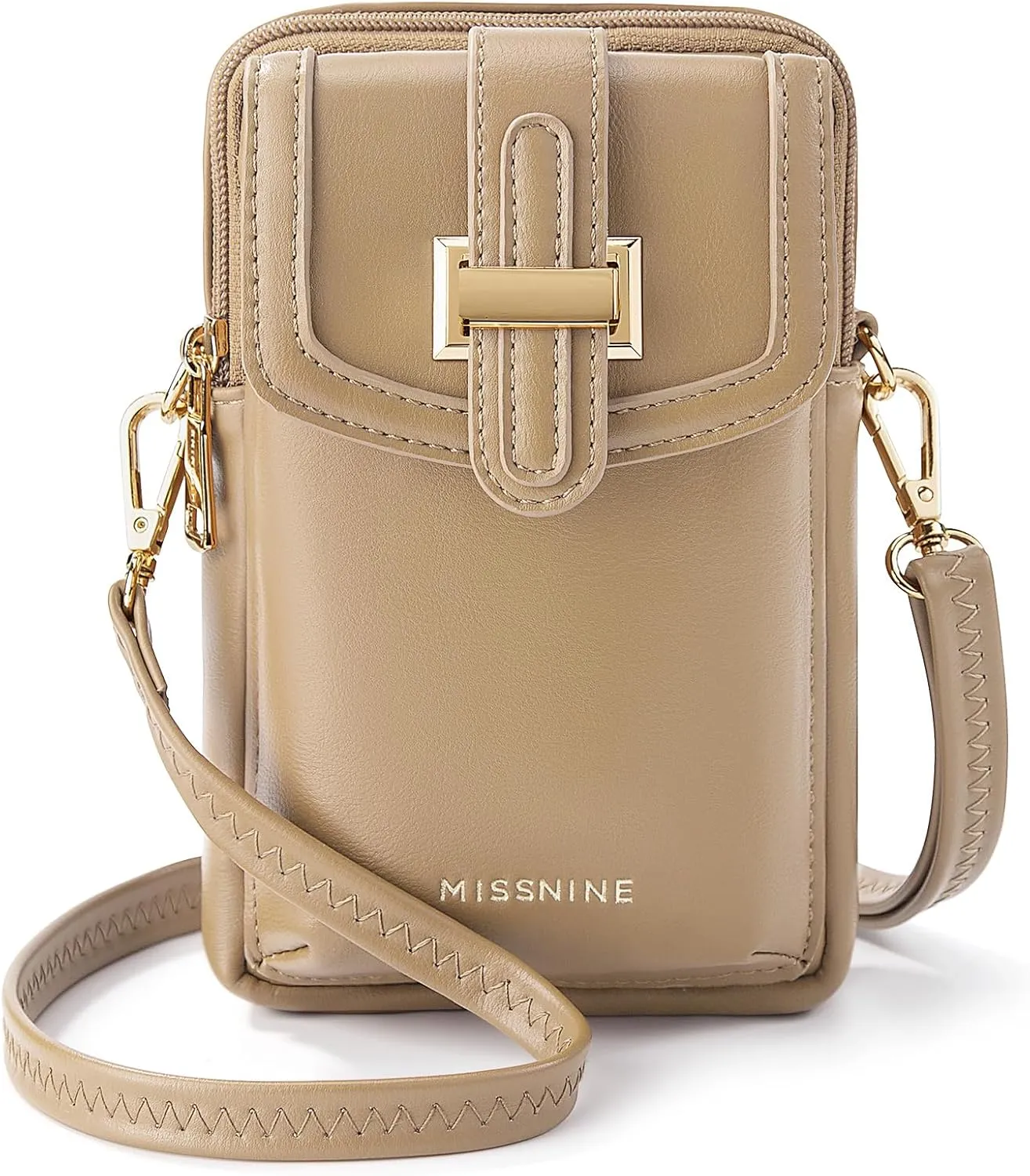 Missnine Small Crossbody Bags for Women Vegan Leather Cell Phone Purses Trendy RFID Wallet Purses with Adjustable Strap