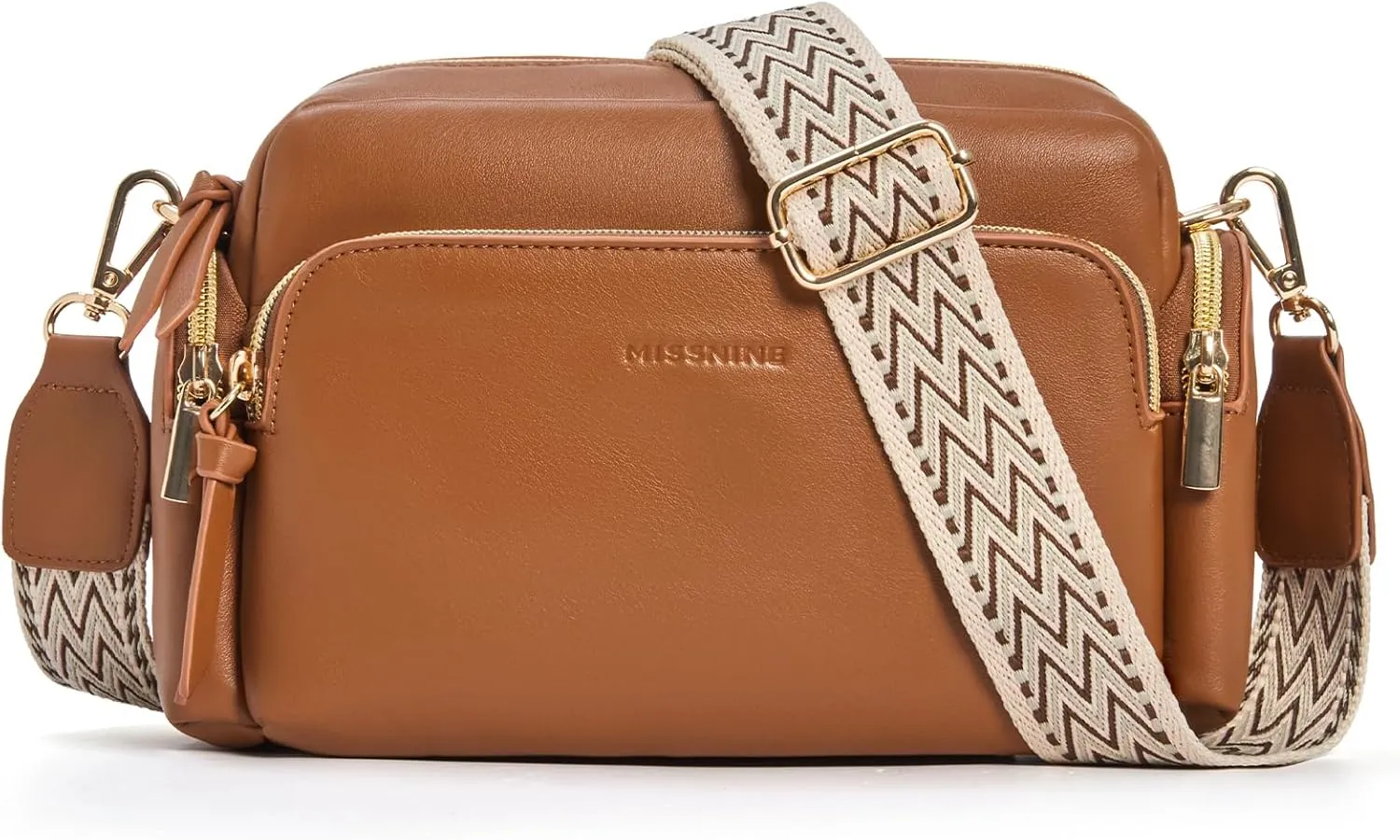 Missnine Small Crossbody Purse Women Quilted Crossbody Bags Soft Leather Shoulder Handbags with Adjustable Strap