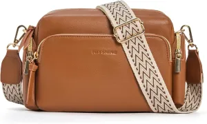 Missnine Small Crossbody Purse Women Quilted Crossbody Bags Soft Leather Shoulder Handbags with Adjustable Strap