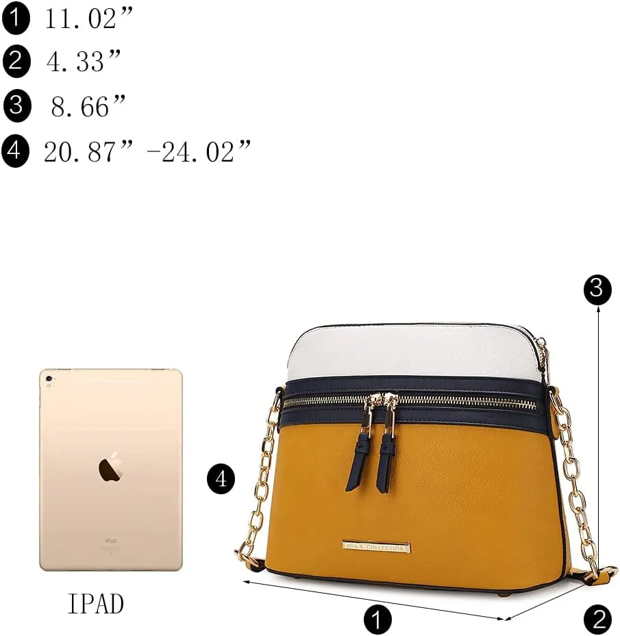 MKF Collection Crossbody Bag for Women, Vegan Leather Multi Pocket Messenger Purse, Shoulder Bag By Mia K