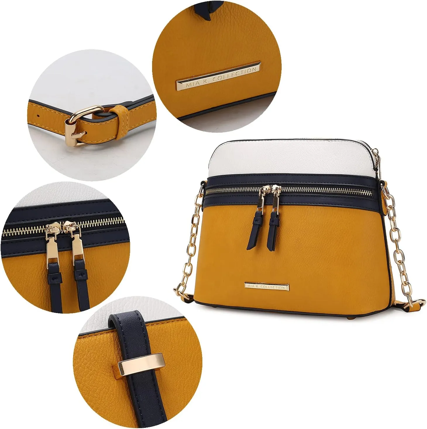 MKF Collection Crossbody Bag for Women, Vegan Leather Multi Pocket Messenger Purse, Shoulder Bag By Mia K