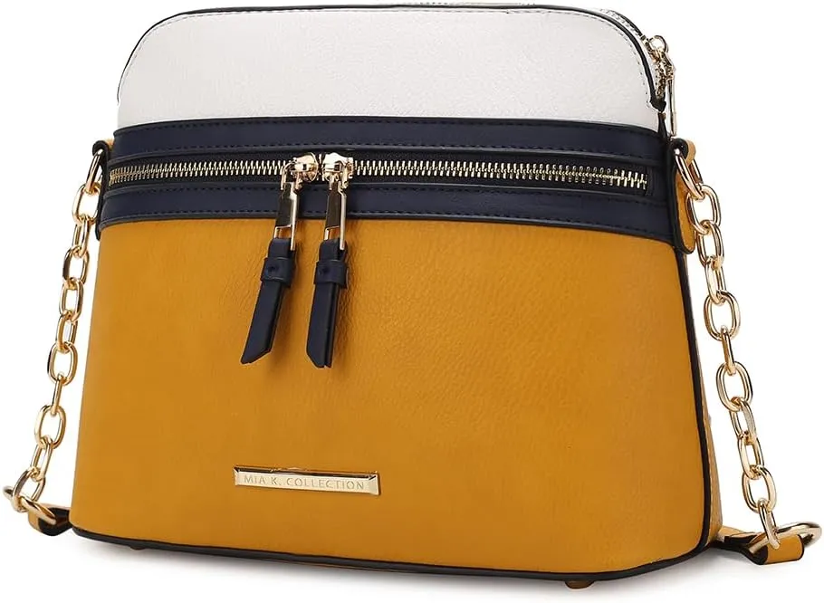 MKF Collection Crossbody Bag for Women, Vegan Leather Multi Pocket Messenger Purse, Shoulder Bag By Mia K