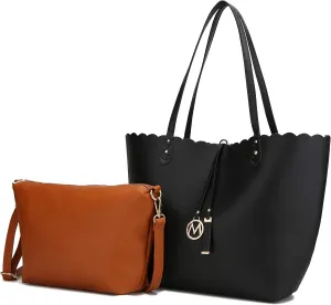 MKF Collection Sopper Tote Bag for Women & Crossbody Purse Set, Vegan Leather Shoulder bag adjustable Strap Handbag By Mia K
