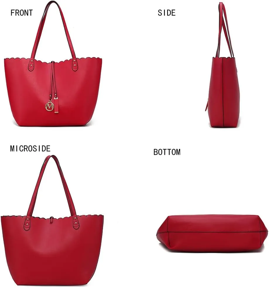 MKF Collection Sopper Tote Bag for Women & Crossbody Purse Set, Vegan Leather Shoulder bag adjustable Strap Handbag By Mia K