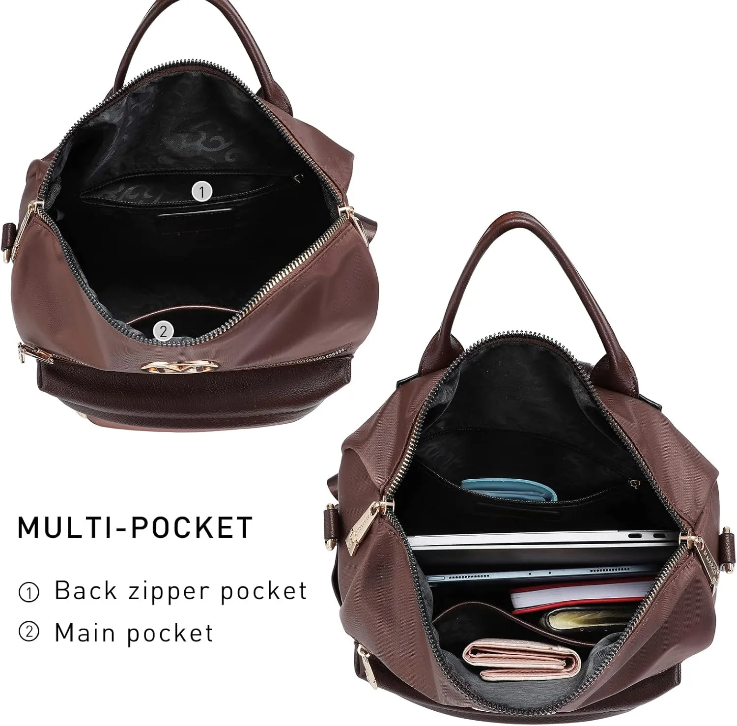 MKP COLLECTION Women Nylon Backpack Purse Convertible Large Ladies Designer Rucksack Travel Shoulder Bags Handbag 2PCS
