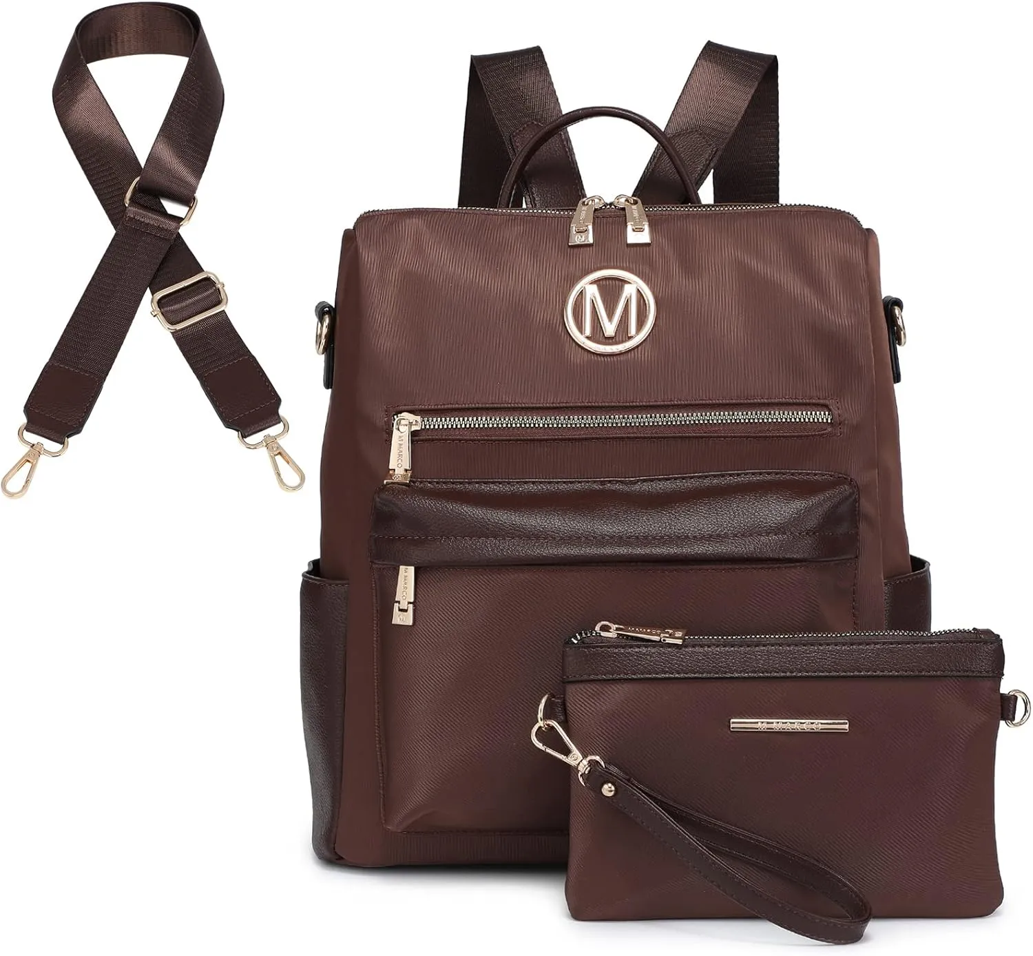 MKP COLLECTION Women Nylon Backpack Purse Convertible Large Ladies Designer Rucksack Travel Shoulder Bags Handbag 2PCS
