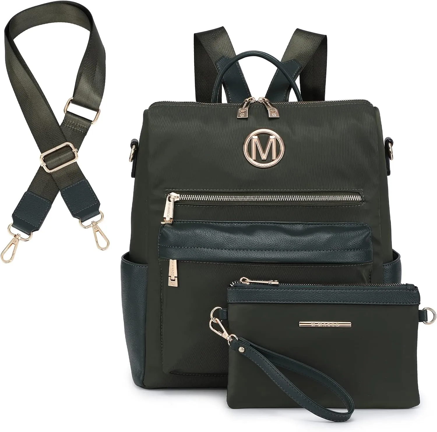 MKP COLLECTION Women Nylon Backpack Purse Convertible Large Ladies Designer Rucksack Travel Shoulder Bags Handbag 2PCS