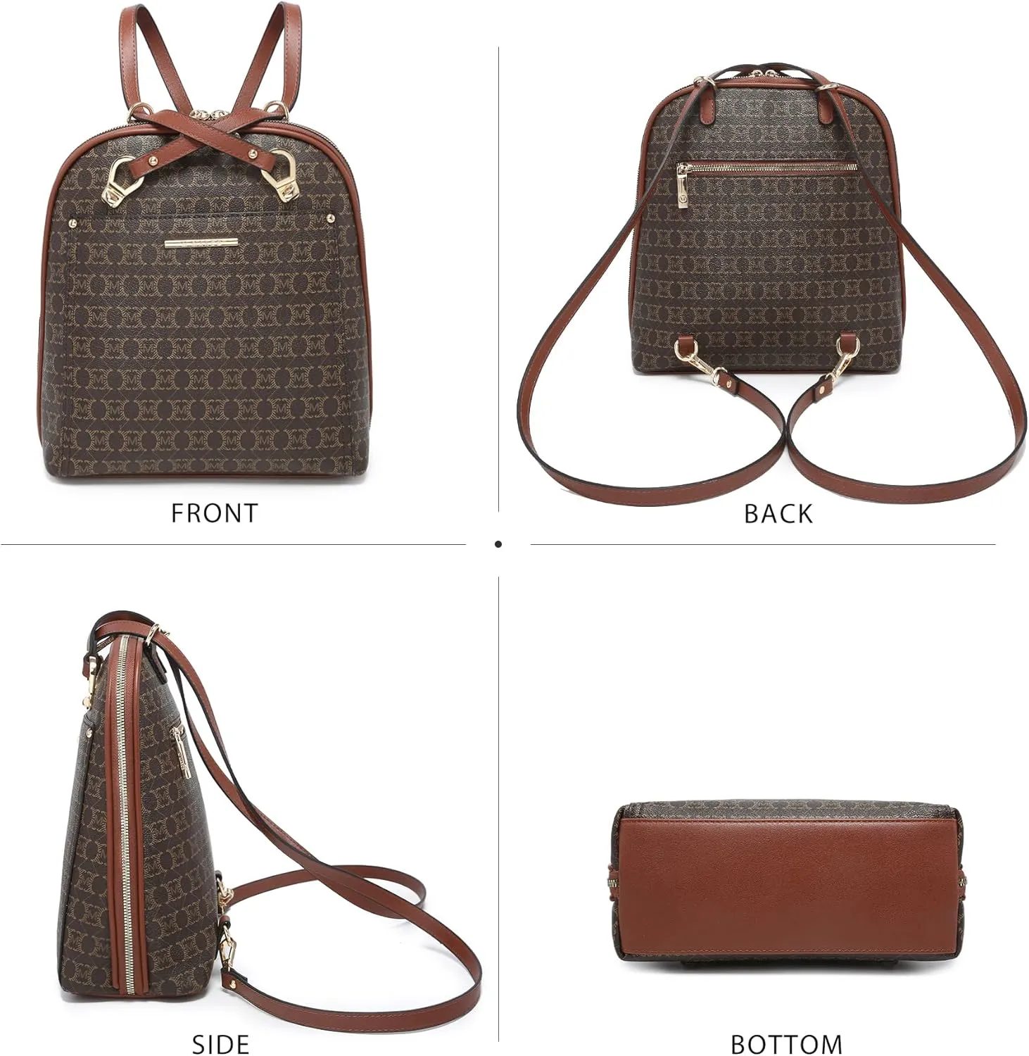 MKP COLLECTION Womens Convertible Backpack Purse Multi-Pocket Handbag Fashion Designer Ladies Shoulder Bag for Travel Work