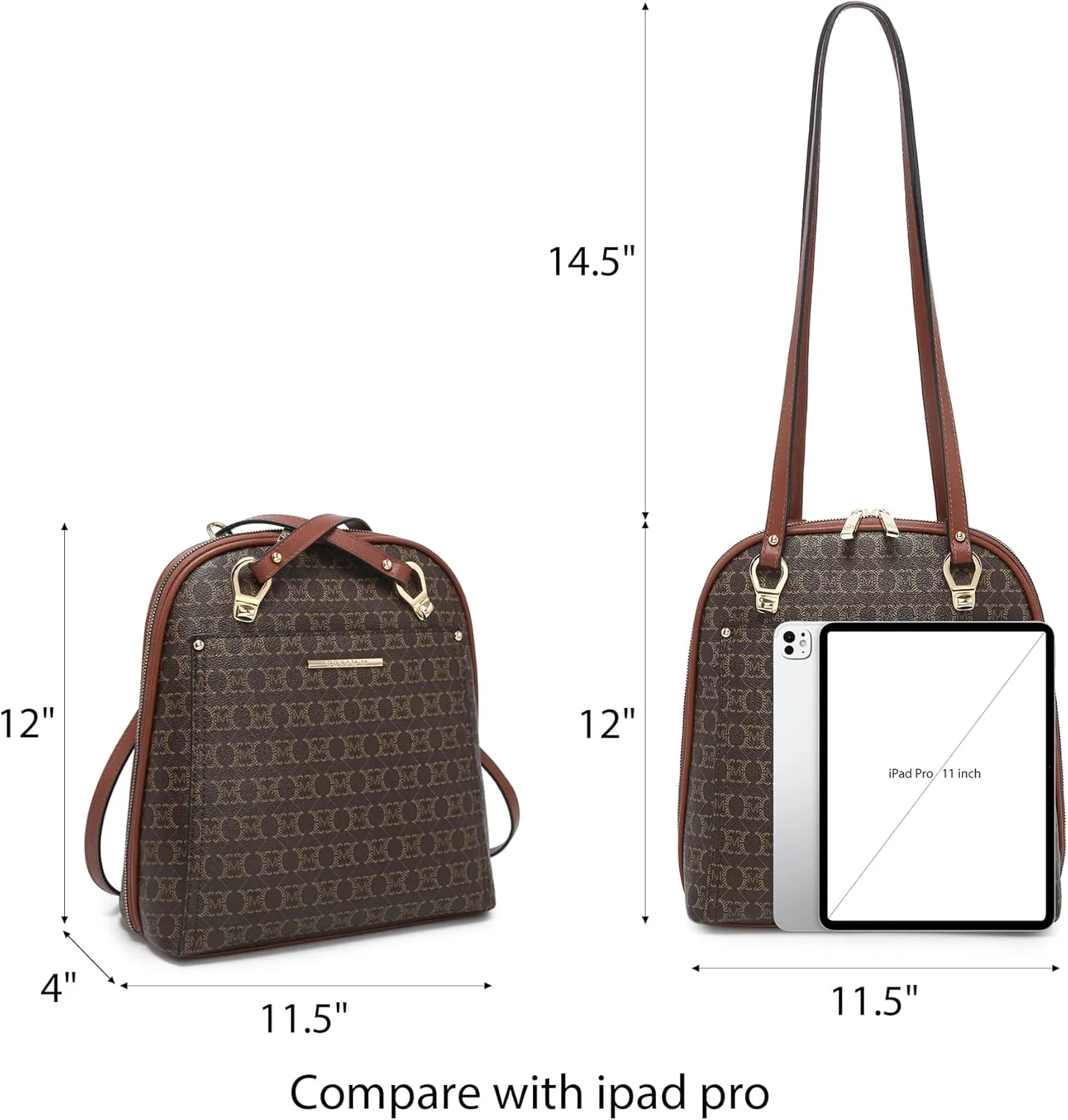MKP COLLECTION Womens Convertible Backpack Purse Multi-Pocket Handbag Fashion Designer Ladies Shoulder Bag for Travel Work